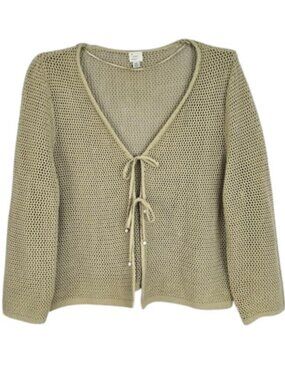 a new day Tan Open Knit Tie Front Cardigan XXL Lightweight Boho